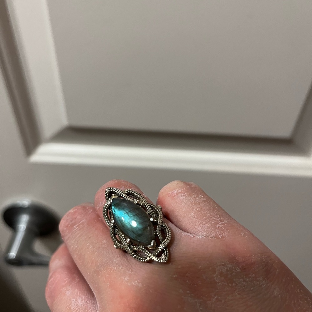 Nicky Butler Silver Ring with Iridescent Blue Labradorite Stone